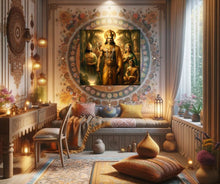 Load image into Gallery viewer, Rambrant Inspired Ram, Sita and Laxmin Portrait on Canvas-03