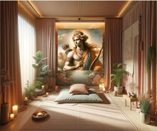Load image into Gallery viewer, Leonardo da Vinci-Inspired Rama Portrait on Canvas-01

